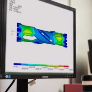 photo of FEA model on computer screen